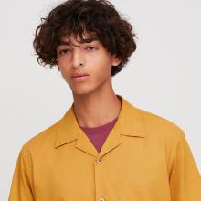 MEN OPEN COLLAR SHORT-SLEEVE SHIRT