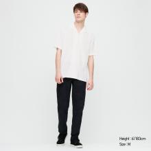 MEN OPEN COLLAR SHORT-SLEEVE SHIRT