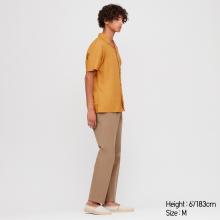 MEN OPEN COLLAR SHORT-SLEEVE SHIRT