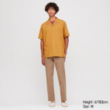 MEN OPEN COLLAR SHORT-SLEEVE SHIRT
