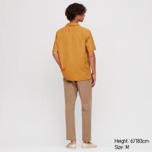 MEN OPEN COLLAR SHORT-SLEEVE SHIRT
