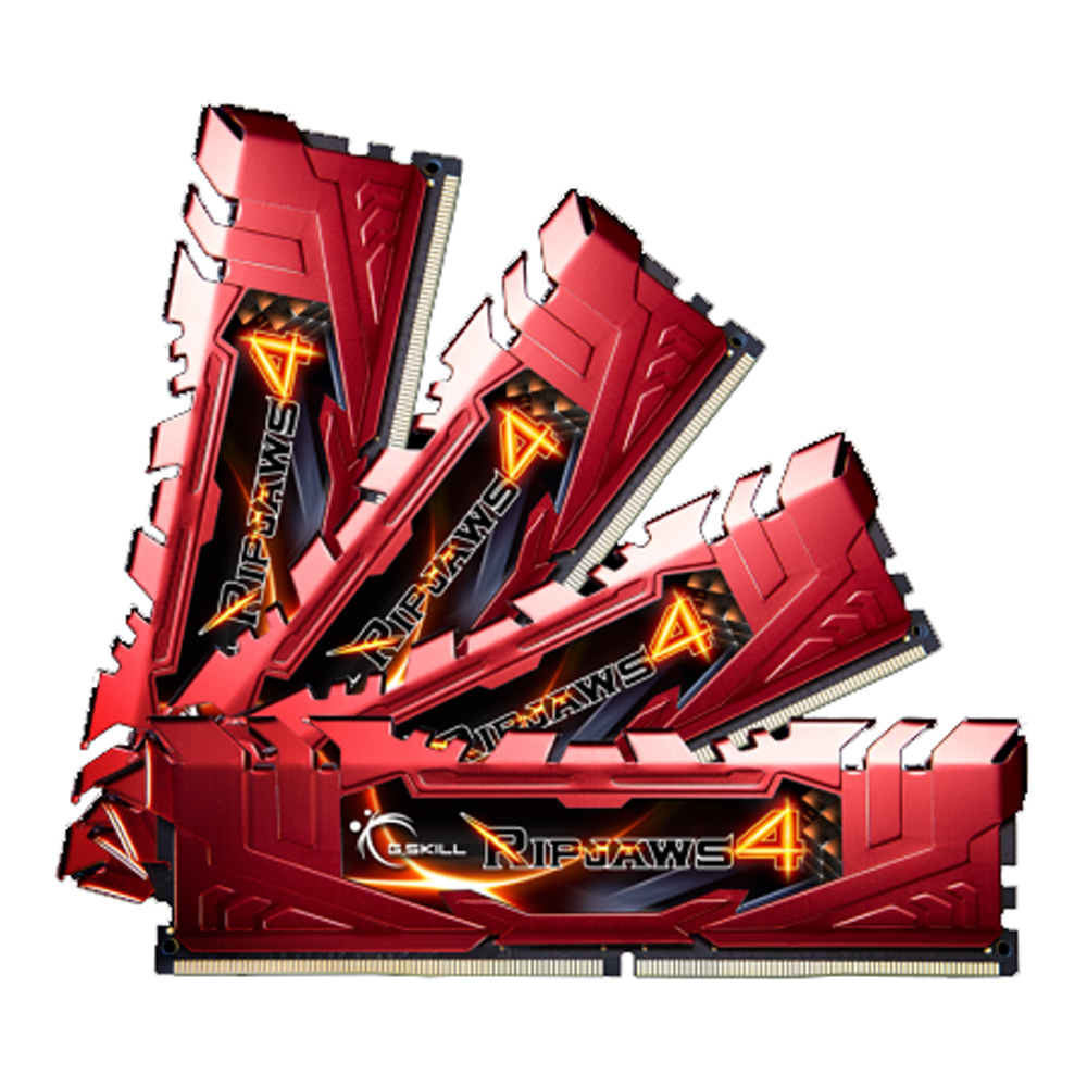  DDR4/2400 RAM PC, à¹à¸£à¸¡à¸žà¸µà¸‹à¸µ G.SKILL RIPJAWS 4, RED, F4-2400C15Q-16GRR