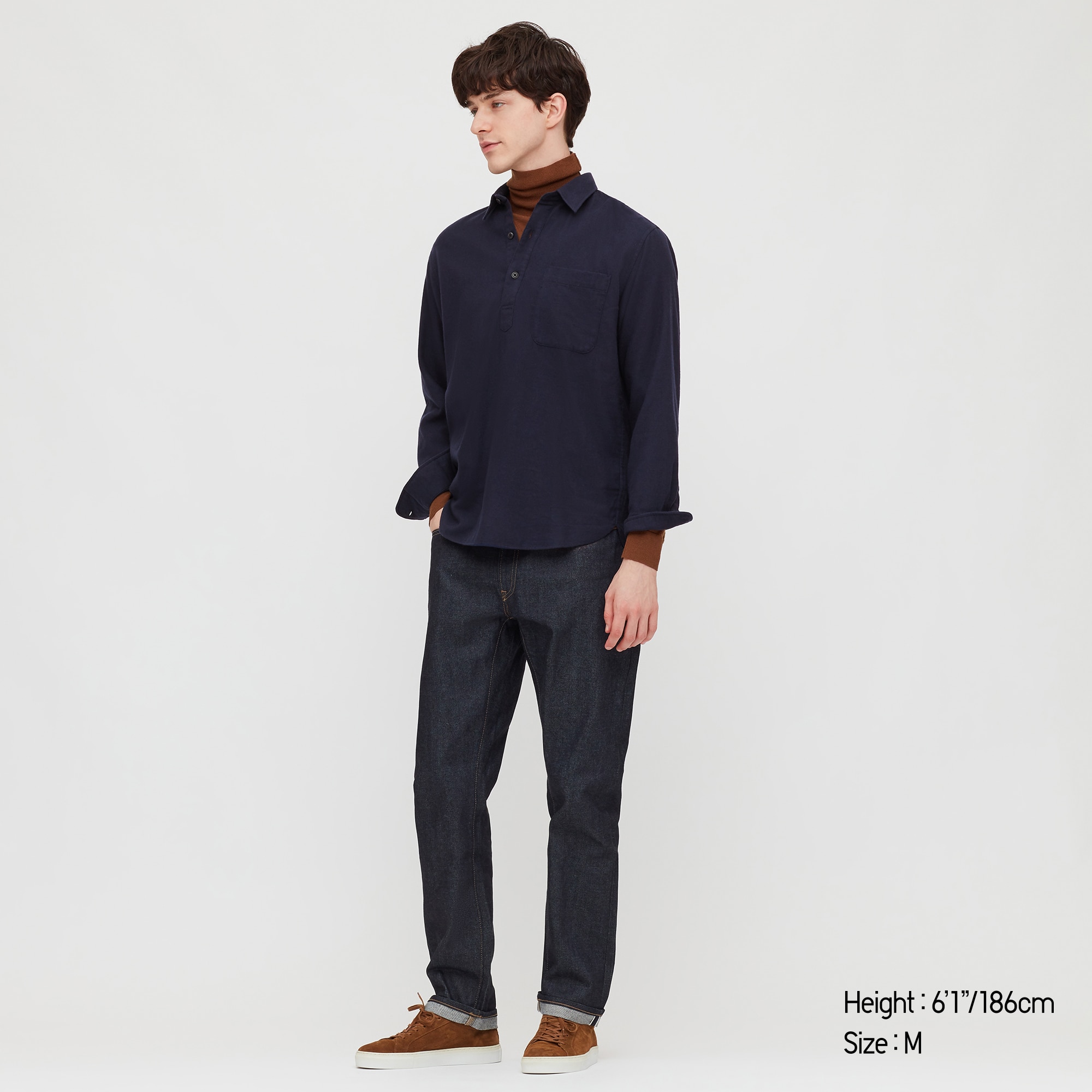 MEN FLANNEL PULLOVER LONG-SLEEVE SHIRT