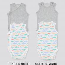NEWBORN JOY OF PRINT COTTON MESH SLEEVELESS INNER BODYSUIT (SET OF 2)
