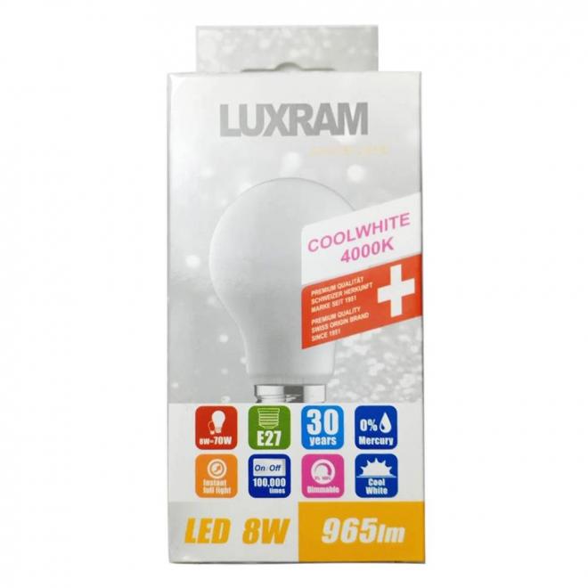 Compact Fluorescent Bulbs Luxram Classic Led Gls 8w Cw Komnit Express