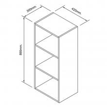 CABINET WITH 3-OPEN COMPARTMENT FURDINI FLEET WALNUT