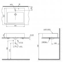 ABOVE COUNTER WASHBASIN TOTO LW711RCB WHITE