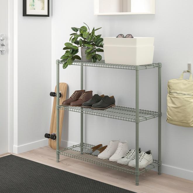 OMAR Shelving unit - galvanised 92x36x94 cm