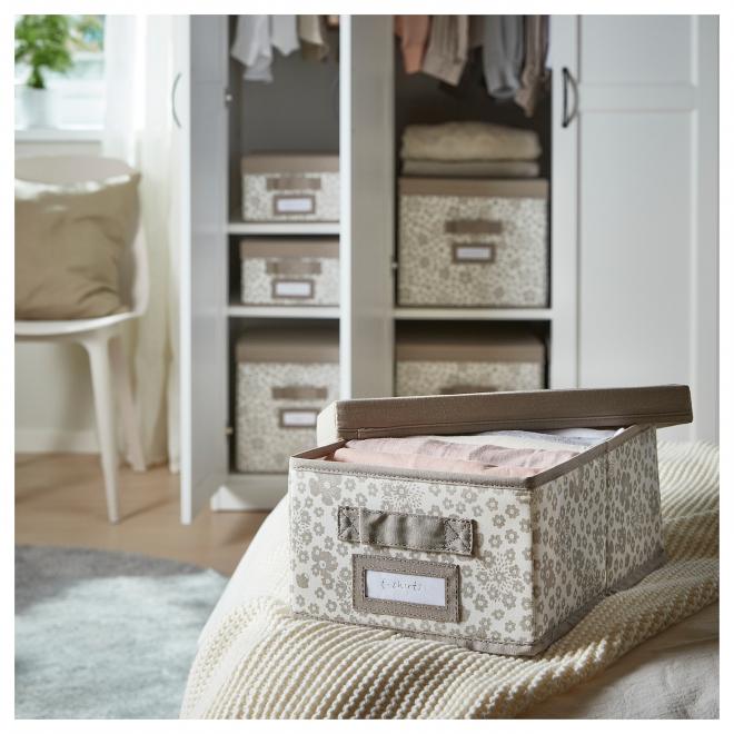 STORSTABBE Caja con tapa, beige, 35x50x30 cm - IKEA