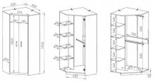 Feldmann-Wohnen Eckkleiderschrank Ã‚Â»FiniÃ‚Â« B/T/H: 82 Cm / 82 Cm / 191 Cm Online Kaufen